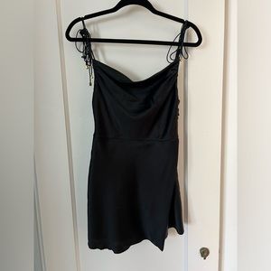 Retrofete Cowl Neck Black Mini Dress